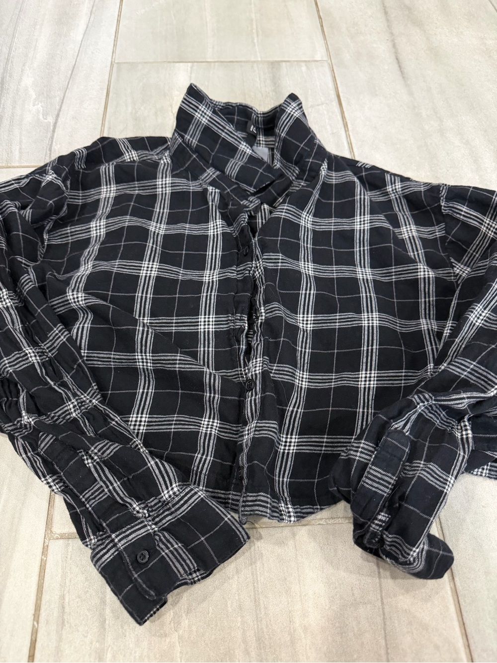 Divided Black & White Plaid Button-Down Shirt